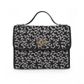 Abstract Black Gray Swirl Pattern Waterproof Canvas Bag | Top Handle Crossbody