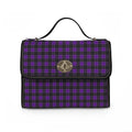 Black and Purple Plaid Pattern Waterproof Canvas Bag