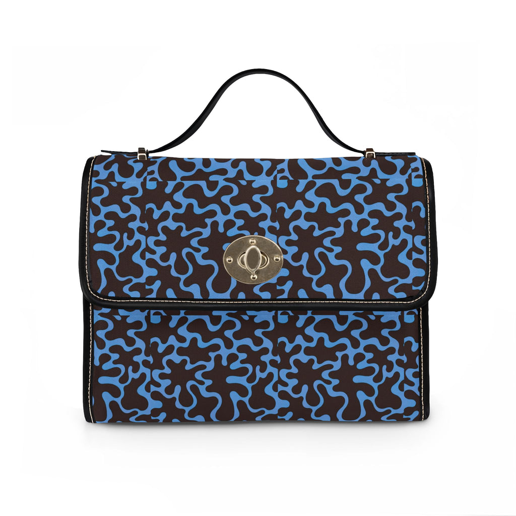 Abstract Blue Coral Pattern Waterproof Canvas Bag | Shoulder Tote