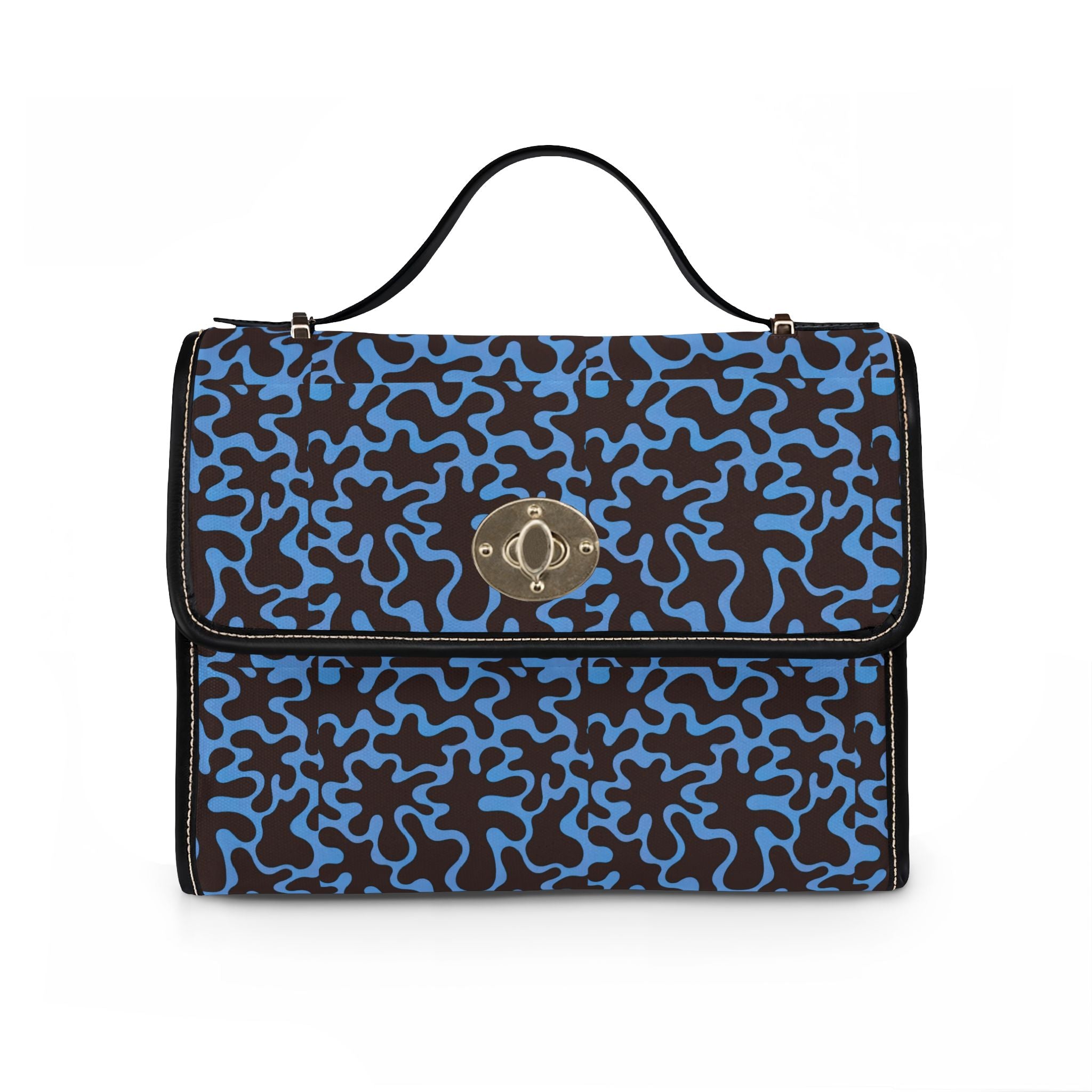 Abstract Blue Coral Pattern Waterproof Canvas Bag | Shoulder Tote