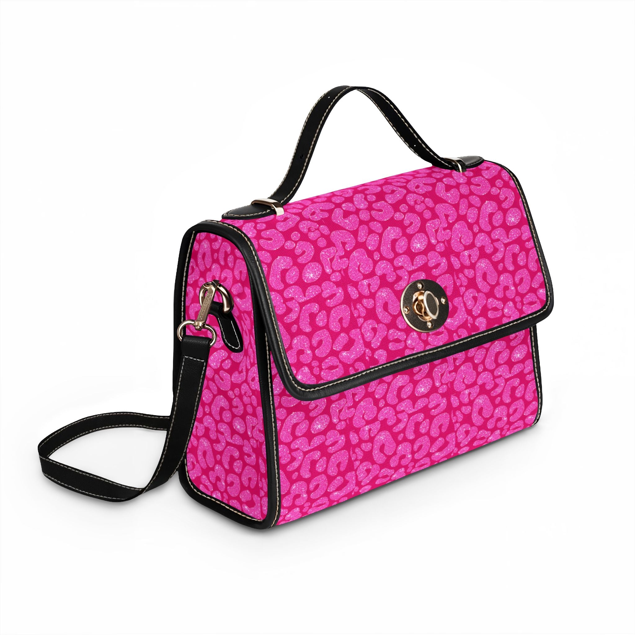 Pink Leopard Waterproof Canvas Bag - Trendy Animal Print Tote