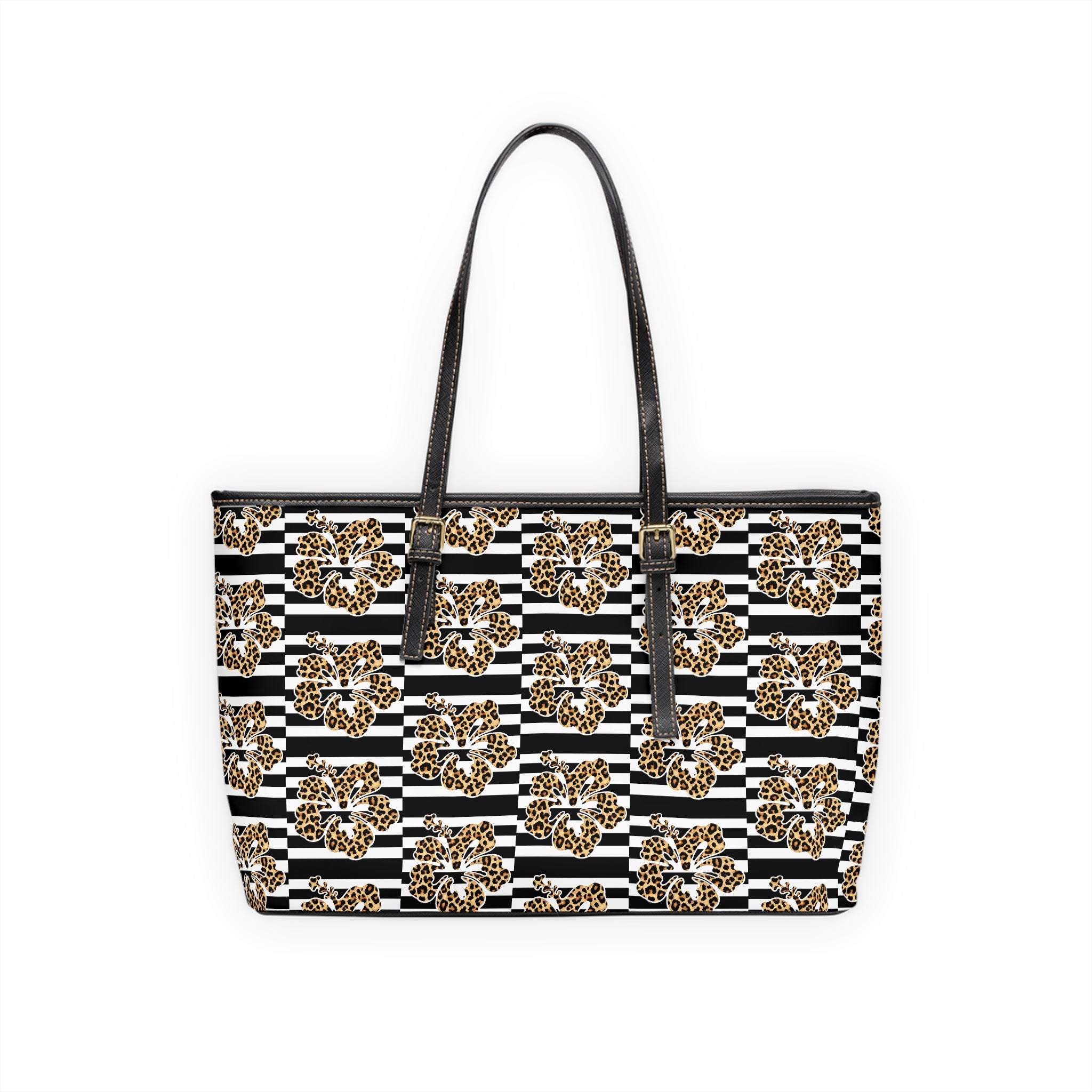 Leopard Floral Stripe PU Shoulder Bag