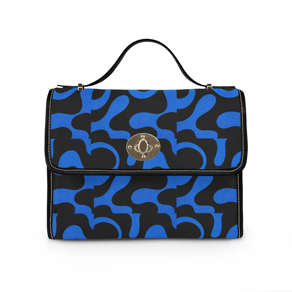 Abstract Blue Camo Waterproof Canvas Bag