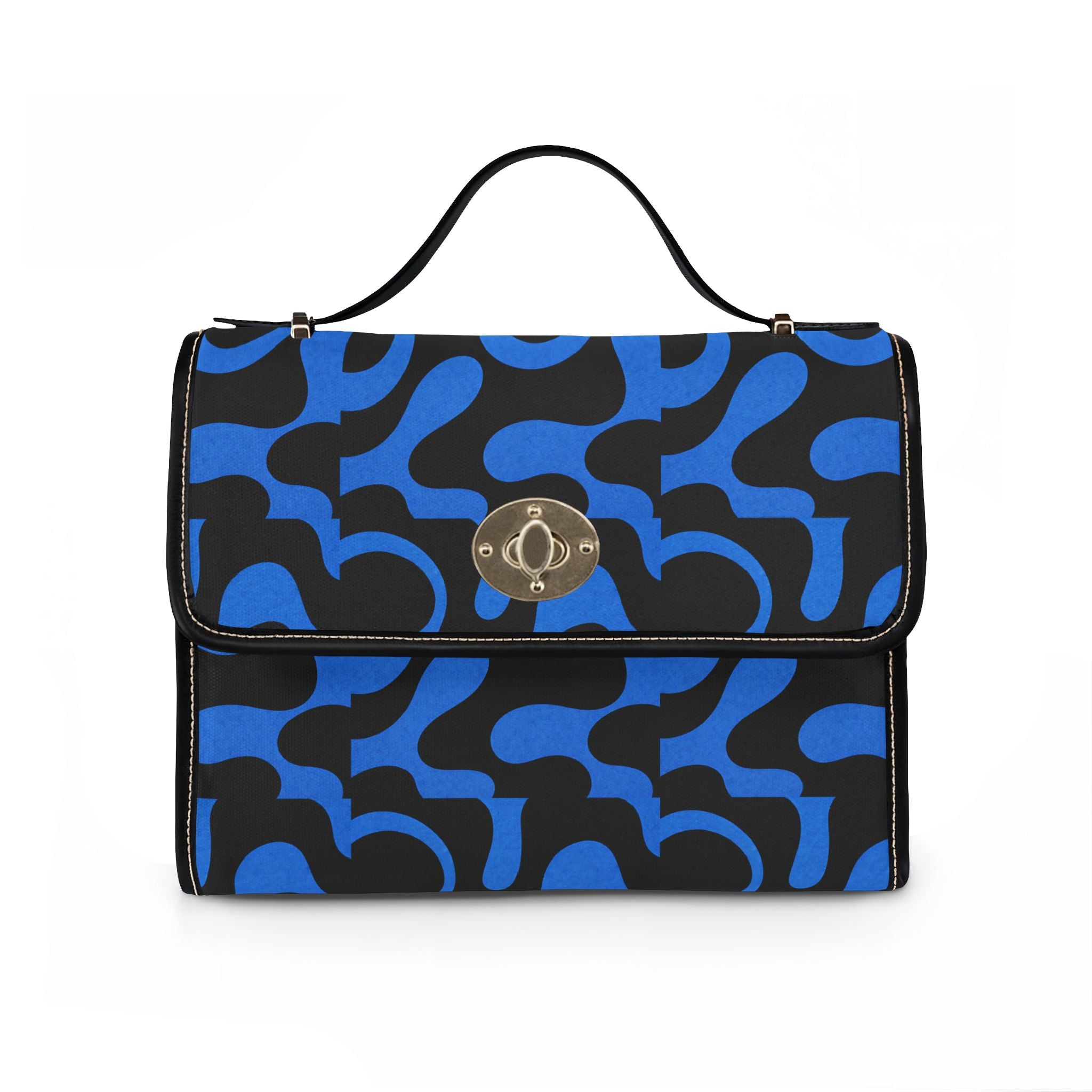 Abstract Blue Camo Waterproof Canvas Bag