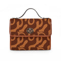 Retro Brown Abstract Pattern Waterproof Canvas Bag | Leopard-Inspired Print