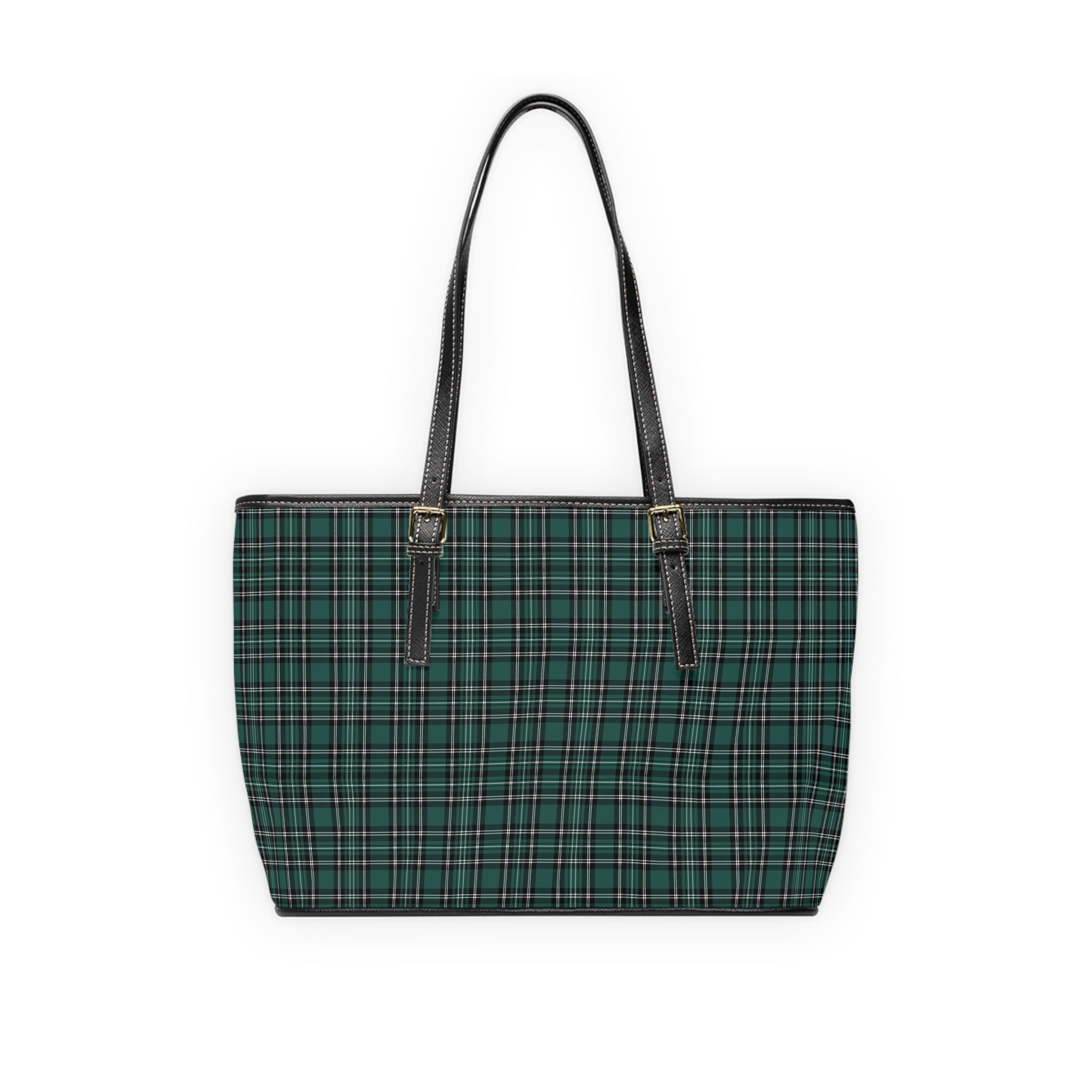 Green Tartan Plaid PU Leather Shoulder Bag