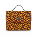 Abstract Leopard Print Waterproof Canvas Bag | Brown Yellow Pattern