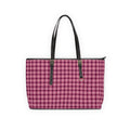 Pink Plaid Tote Bag | Check Pattern Shoulder Bag