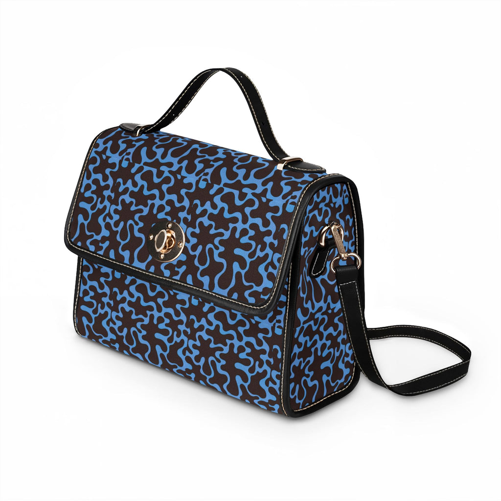 Abstract Blue Coral Pattern Waterproof Canvas Bag | Shoulder Tote