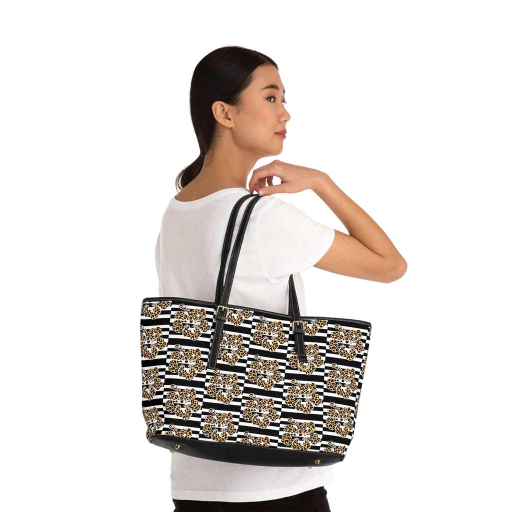 Leopard Floral Stripe PU Shoulder Bag