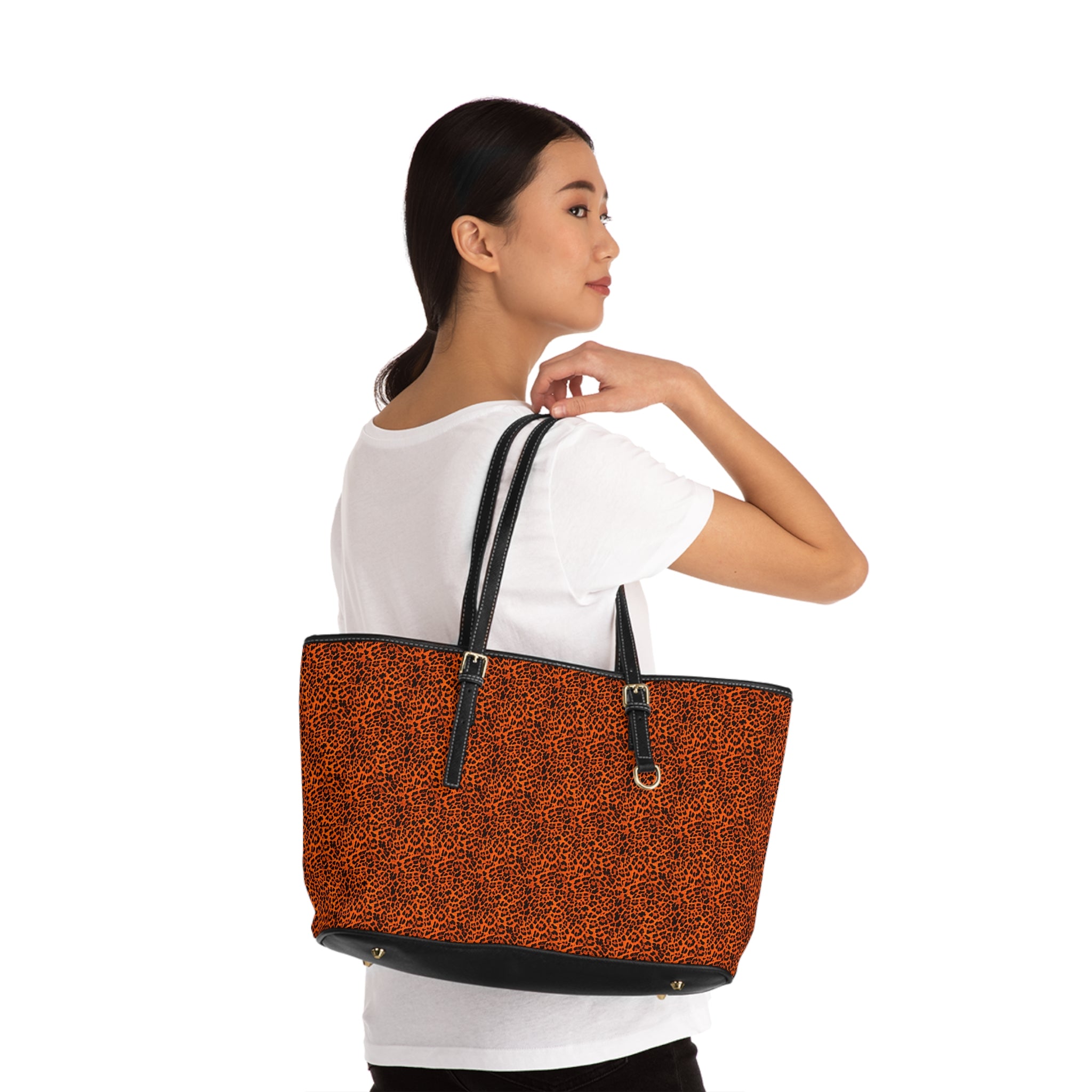 Leopard Print PU Leather Shoulder Bag — Chic Animal Print Tote for Everyday Wear