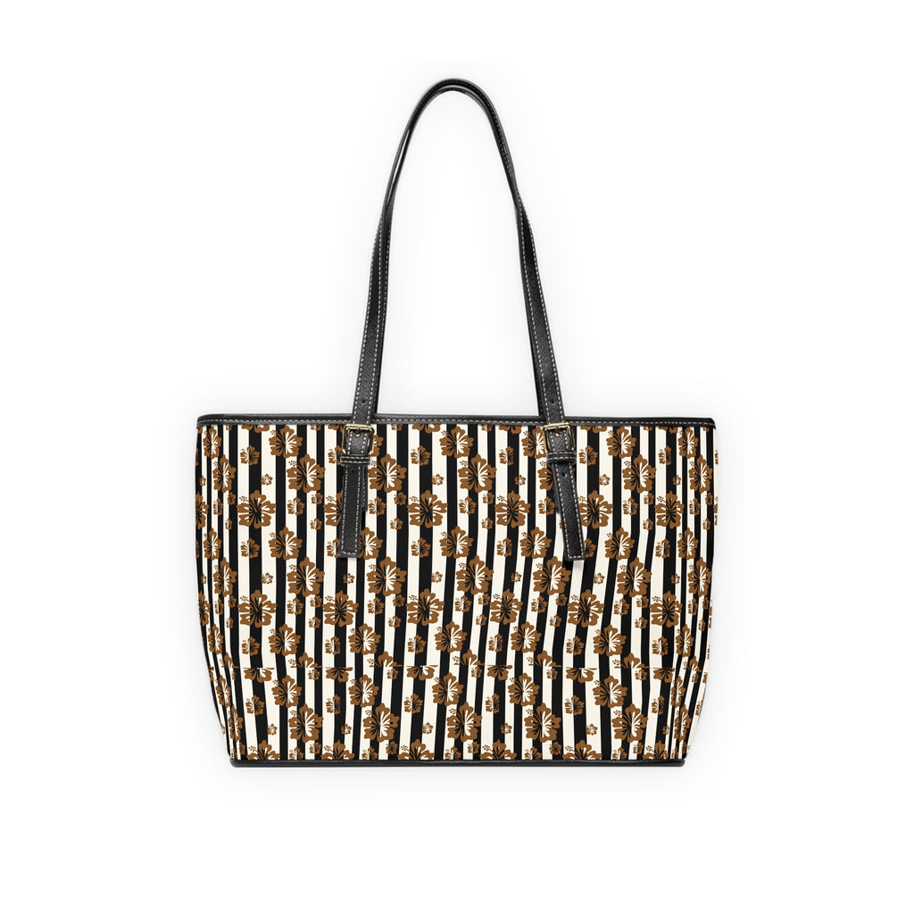 PU Leather Shoulder Bag — Chic Leopard Stripe Tote