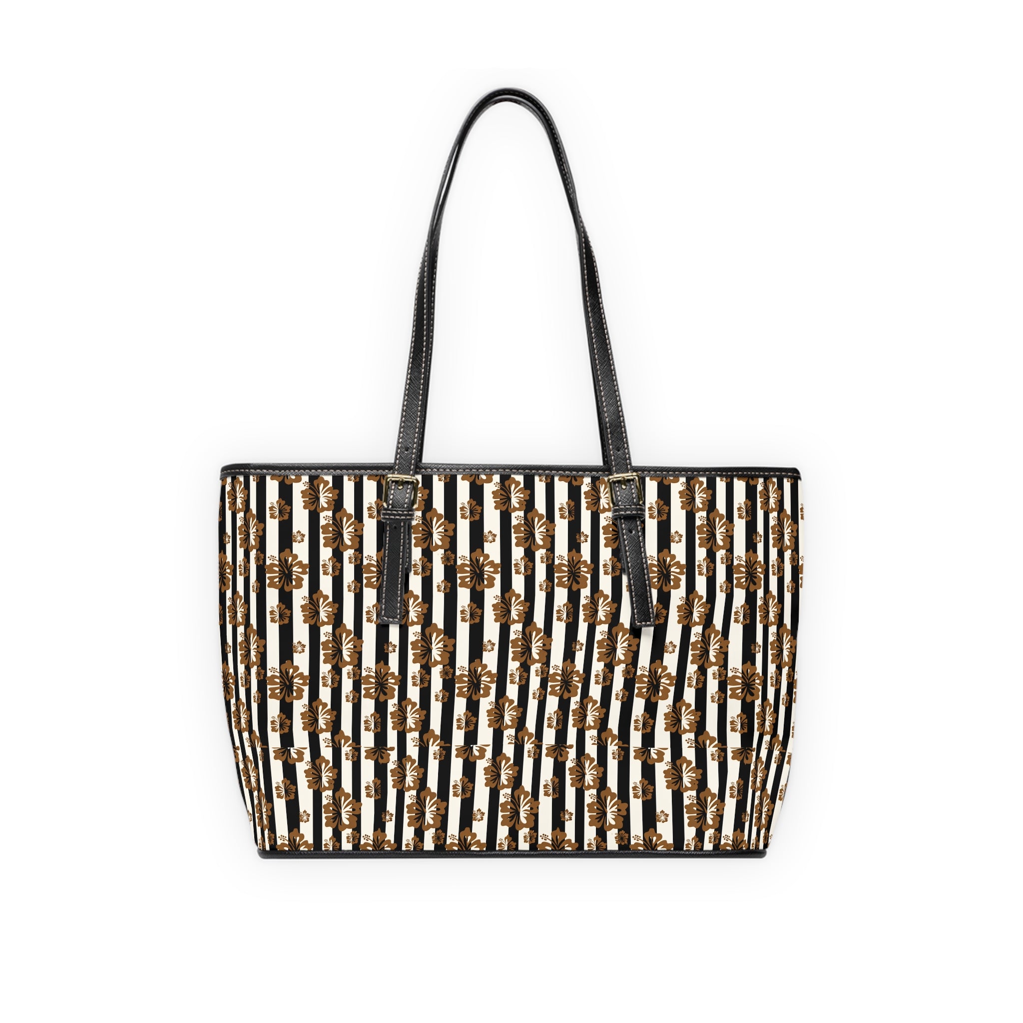 PU Leather Shoulder Bag — Chic Leopard Stripe Tote