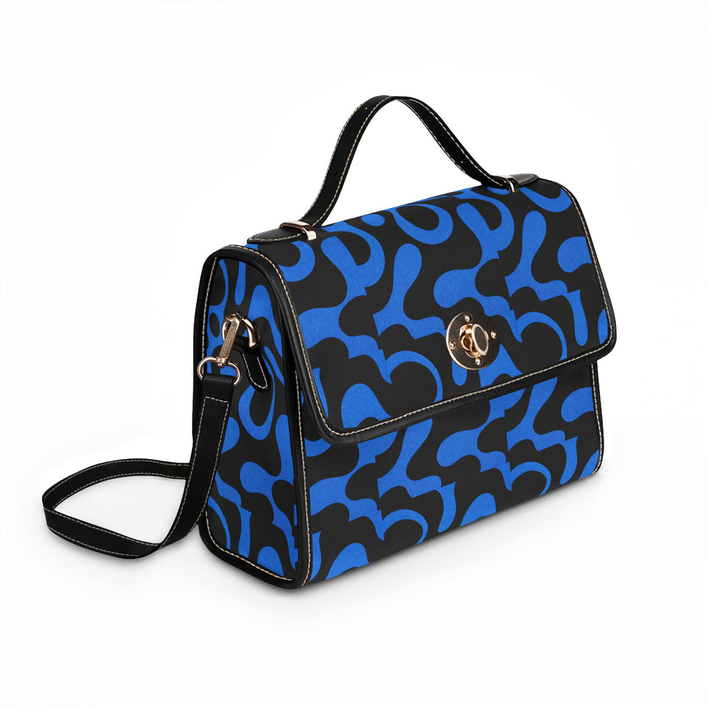 Abstract Blue Camo Waterproof Canvas Bag