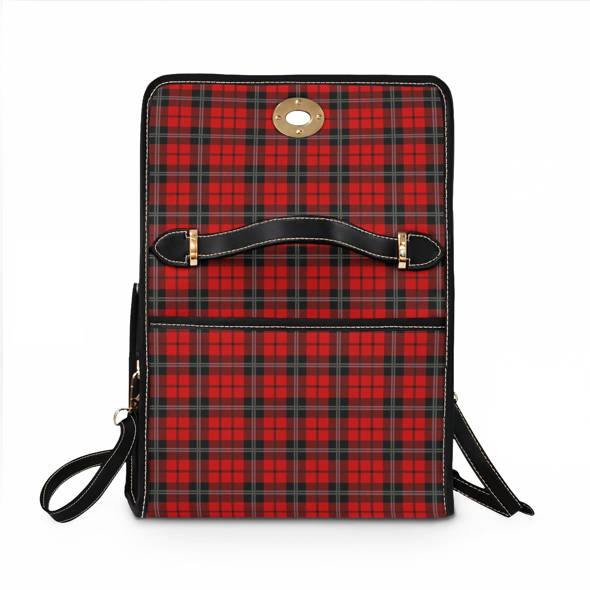 Red Tartan Plaid Waterproof Canvas Bag | Vintage Plaid Handbag