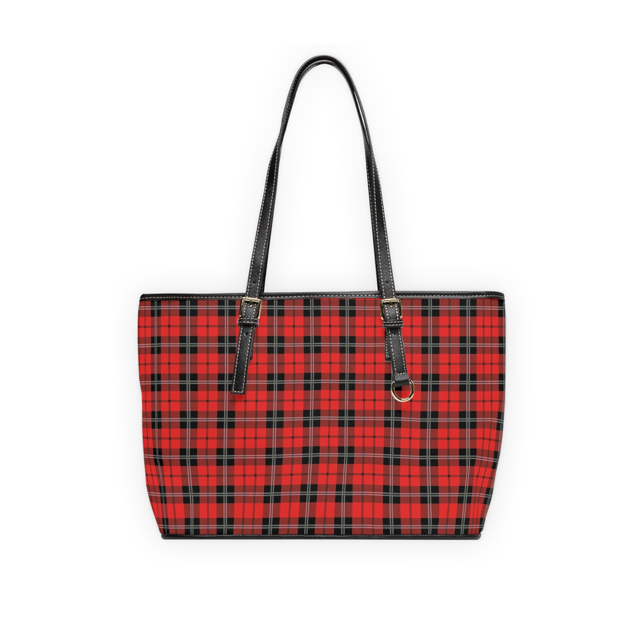 Red Black Plaid Tote Bag | Buffalo Check Shoulder Bag