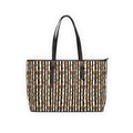 PU Leather Shoulder Bag — Chic Leopard Stripe Tote