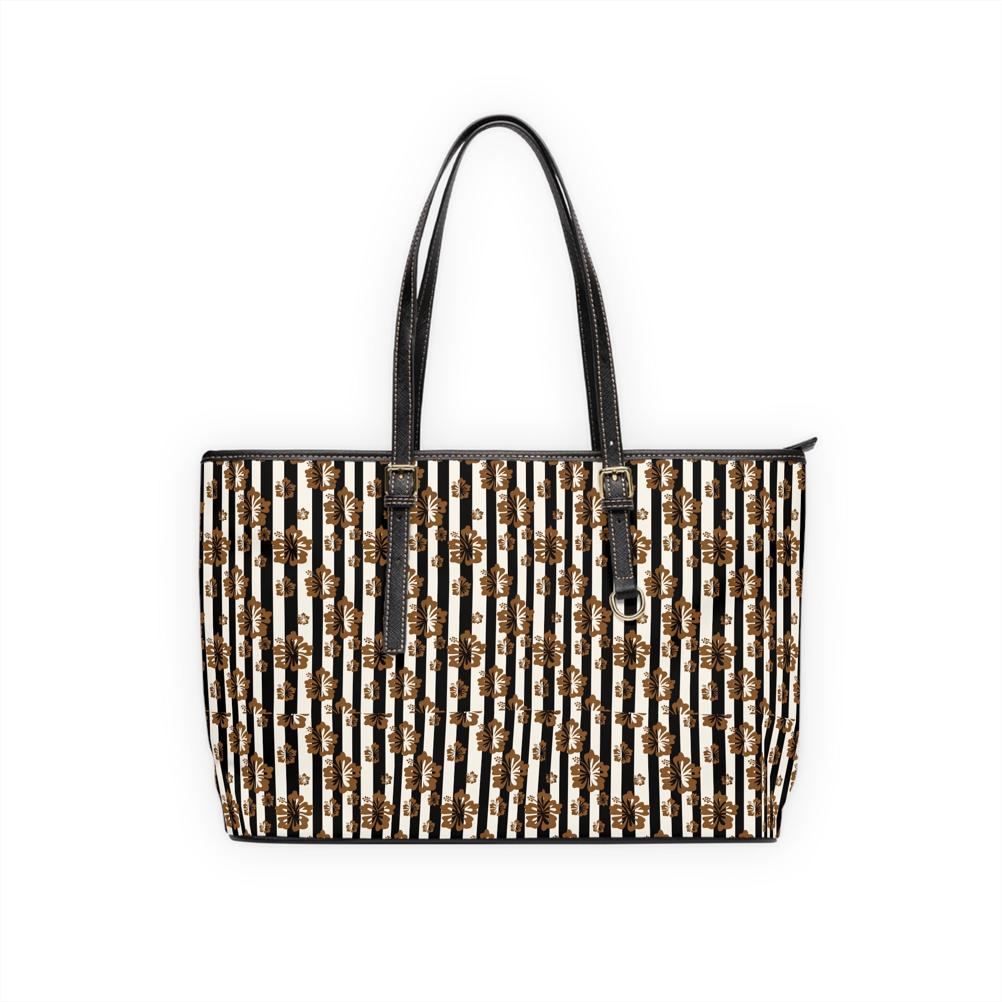 PU Leather Shoulder Bag — Chic Leopard Stripe Tote