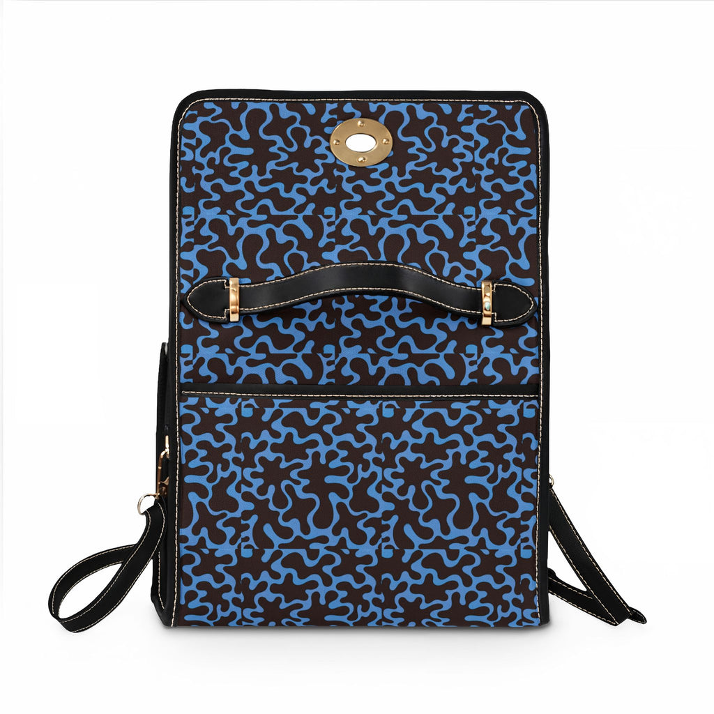 Abstract Blue Coral Pattern Waterproof Canvas Bag | Shoulder Tote