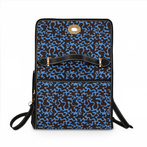Abstract Blue Coral Pattern Waterproof Canvas Bag | Shoulder Tote
