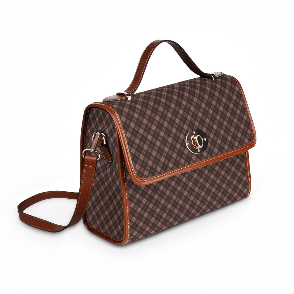 Brown Plaid Waterproof Canvas Bag