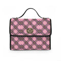 Pink Plaid Tote Bag | Waterproof Canvas Bag, Checkered Pattern Purse