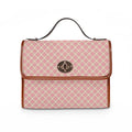 Pink Plaid Pattern Waterproof Canvas Bag | Crossbody Briefcase