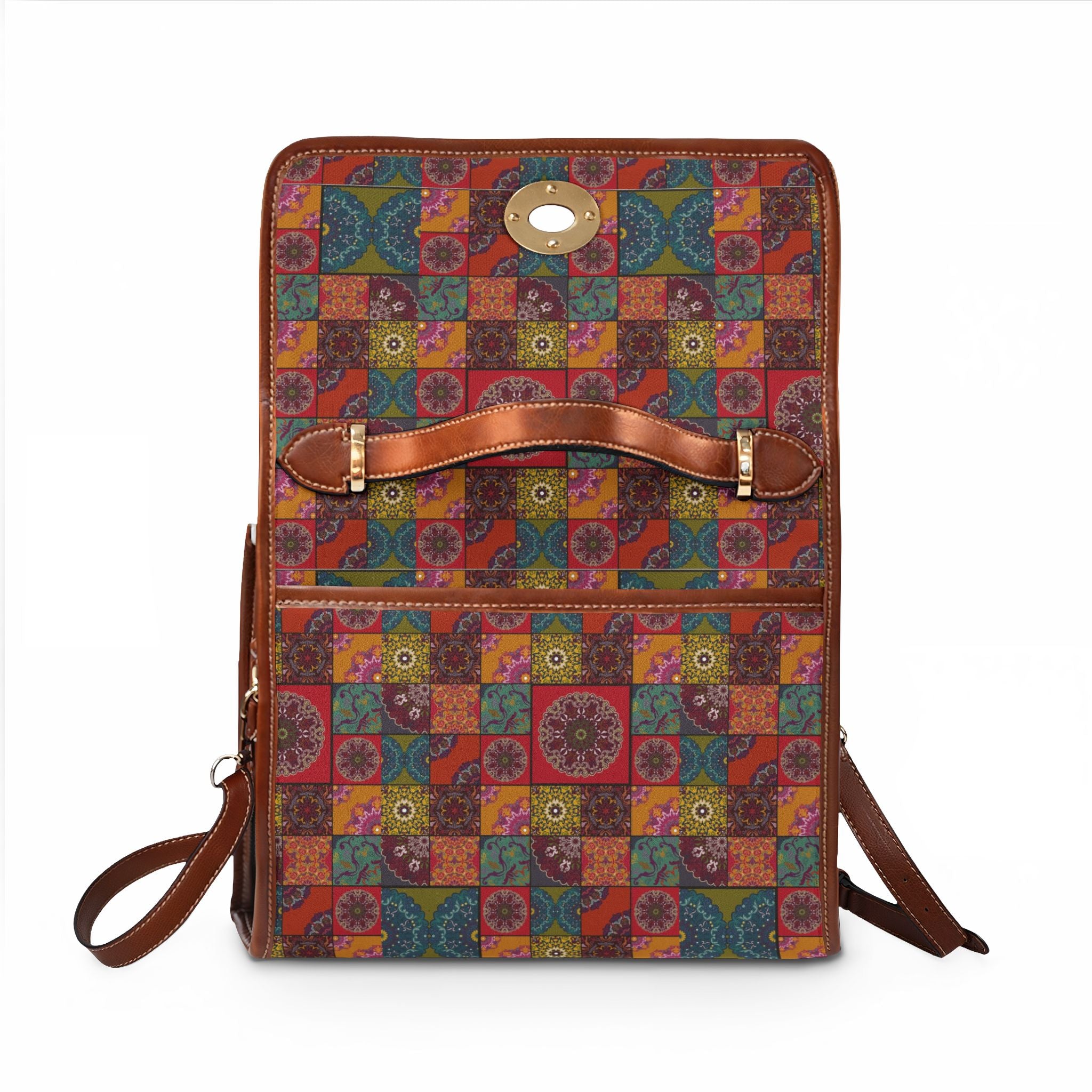 Colourful Patchwork Pattern Waterproof Canvas Bag