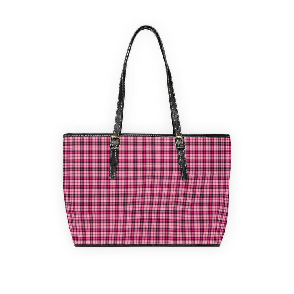 Pink Plaid Tote Bag | Check Pattern Shoulder Bag