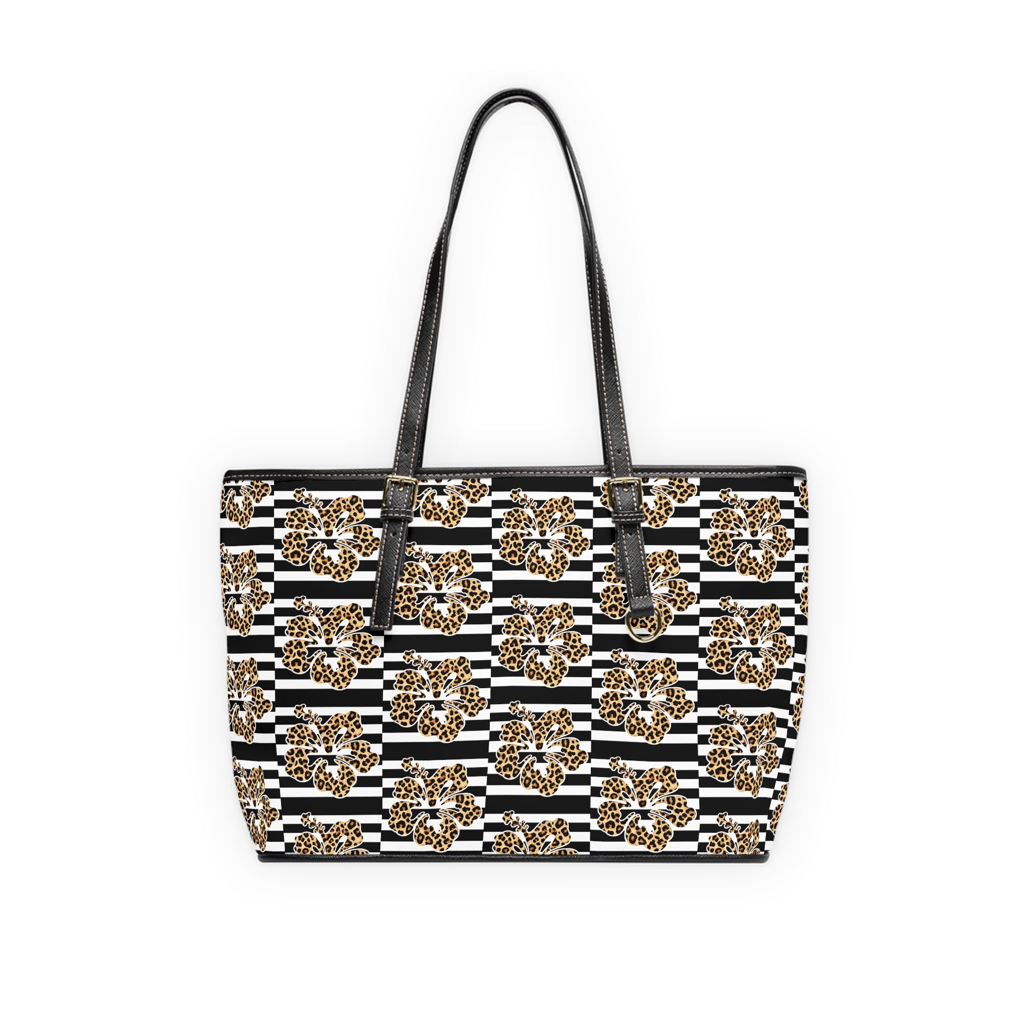 Leopard Floral Stripe PU Shoulder Bag