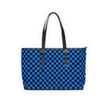 Blue Black Checkerboard PU Shoulder Bag