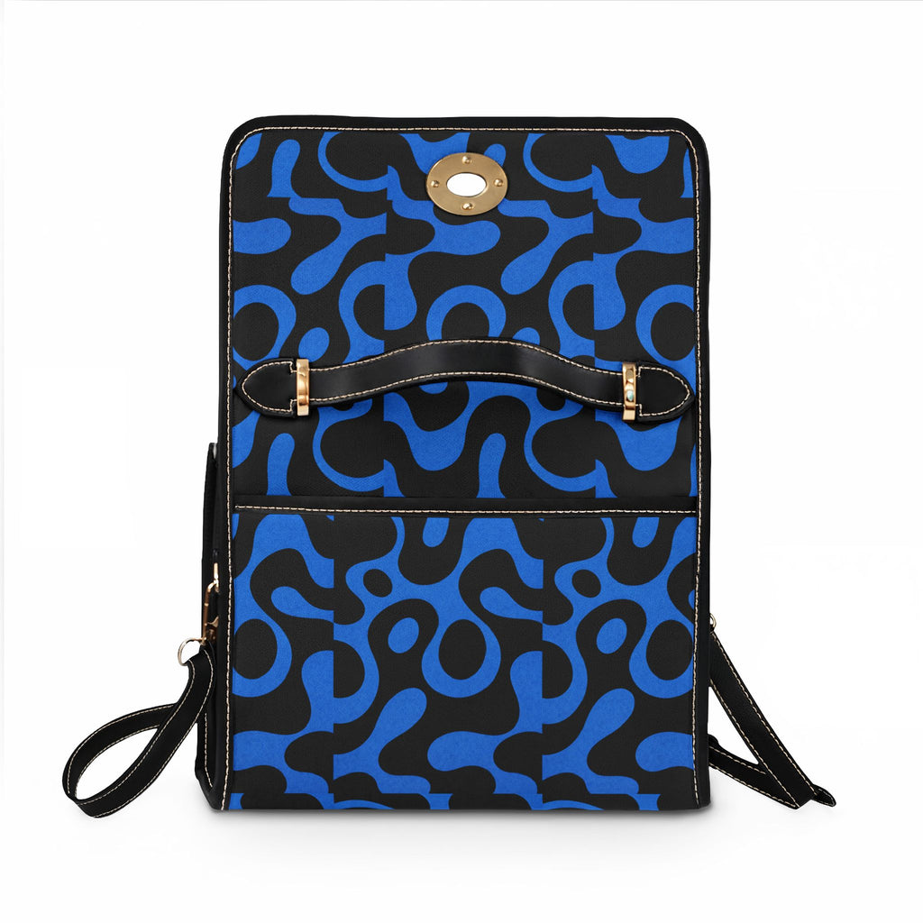 Abstract Blue Camo Waterproof Canvas Bag