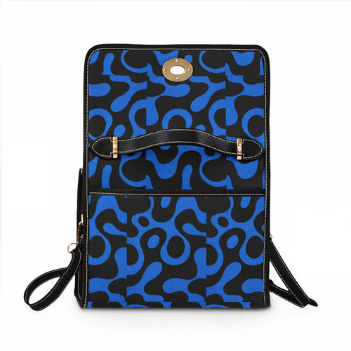 Abstract Blue Camo Waterproof Canvas Bag
