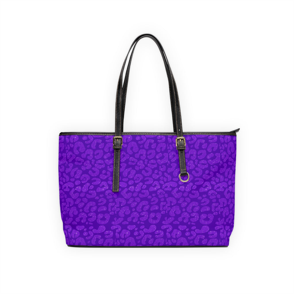 Purple Leopard Print Shoulder Bag | Animal Print Tote