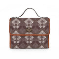 Brown Argyle Pattern Waterproof Canvas Bag | Plaid Crossbody Bag