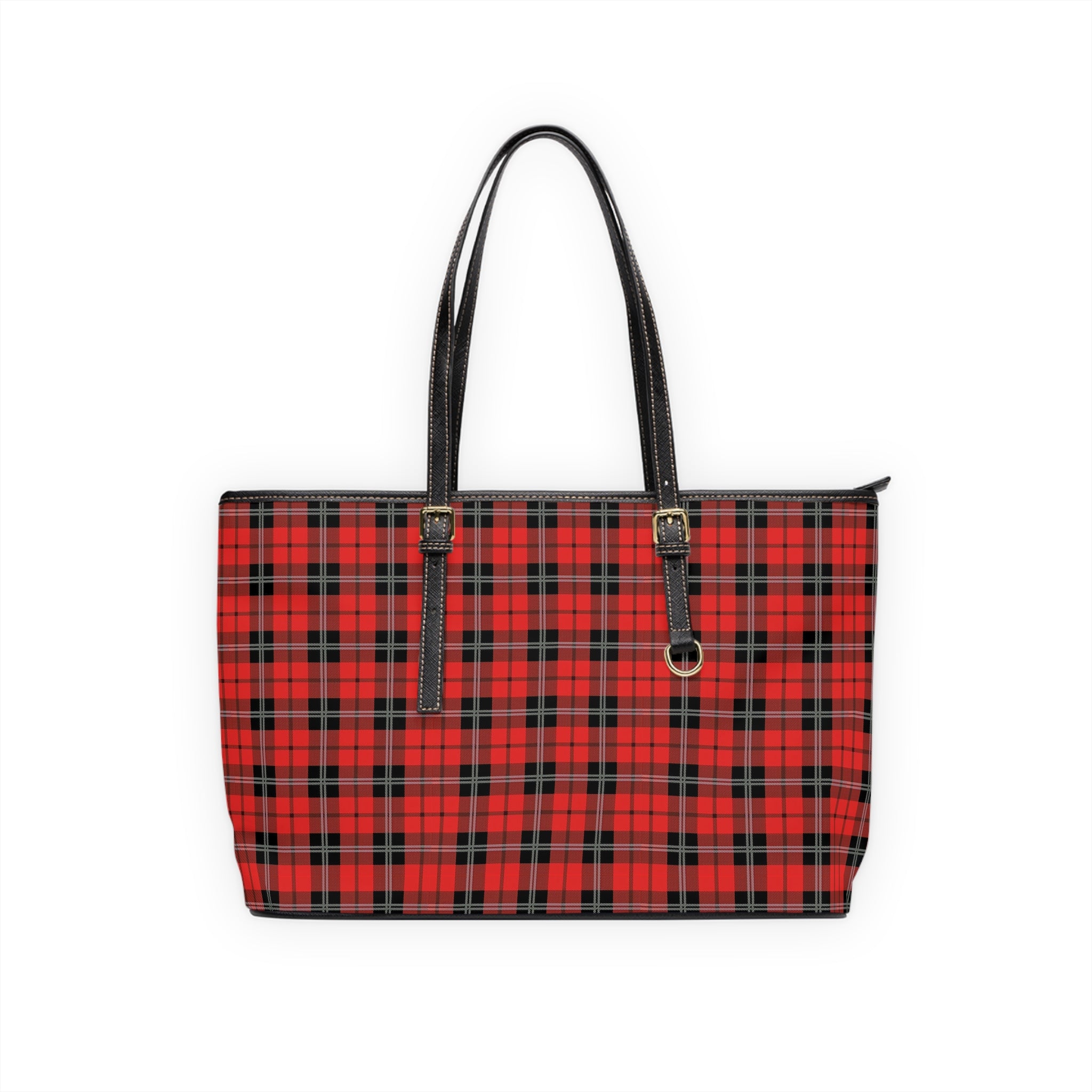 Red Black Plaid Tote Bag | Buffalo Check Shoulder Bag
