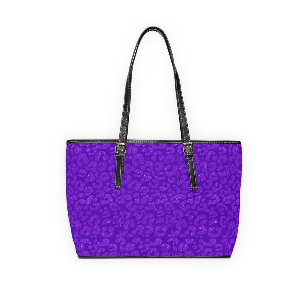 Purple Leopard Print Shoulder Bag | Animal Print Tote