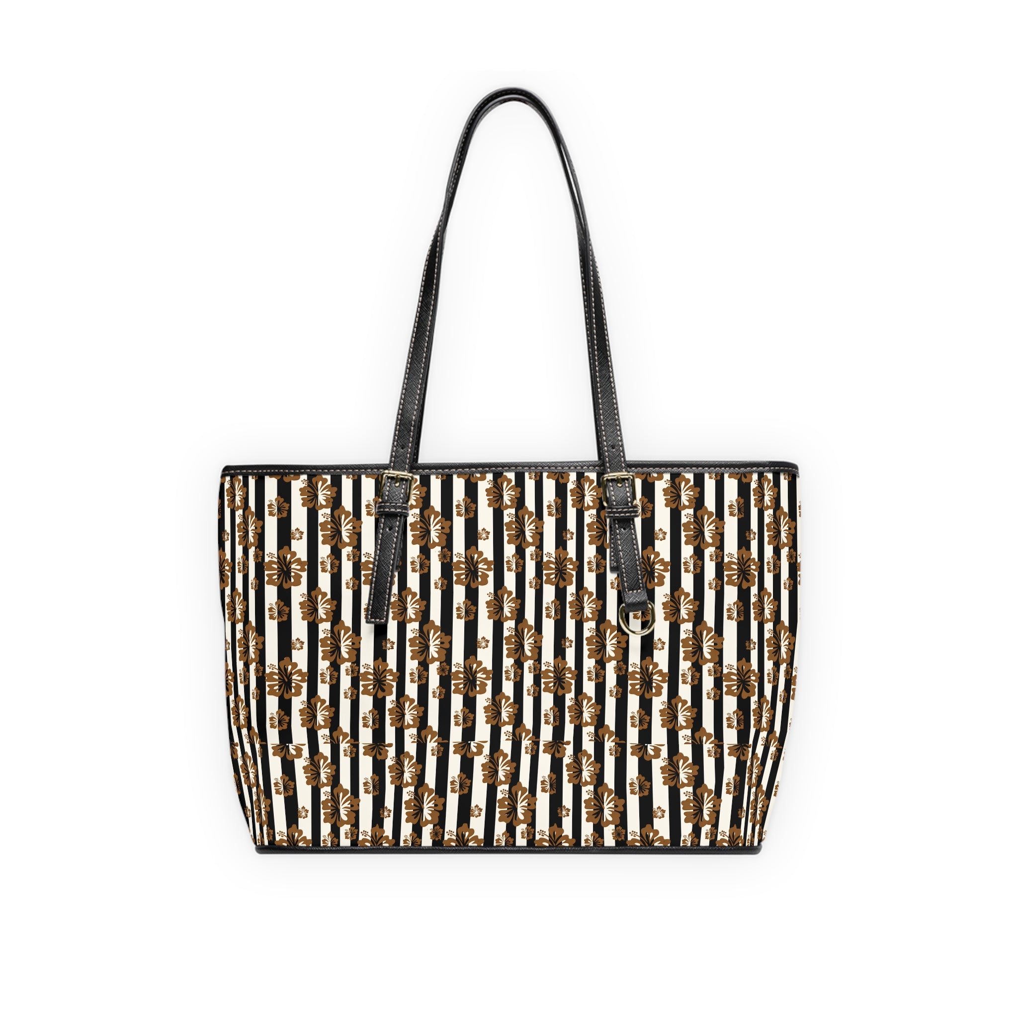 PU Leather Shoulder Bag — Chic Leopard Stripe Tote
