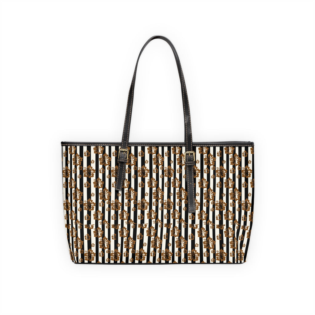 PU Leather Shoulder Bag — Chic Leopard Stripe Tote