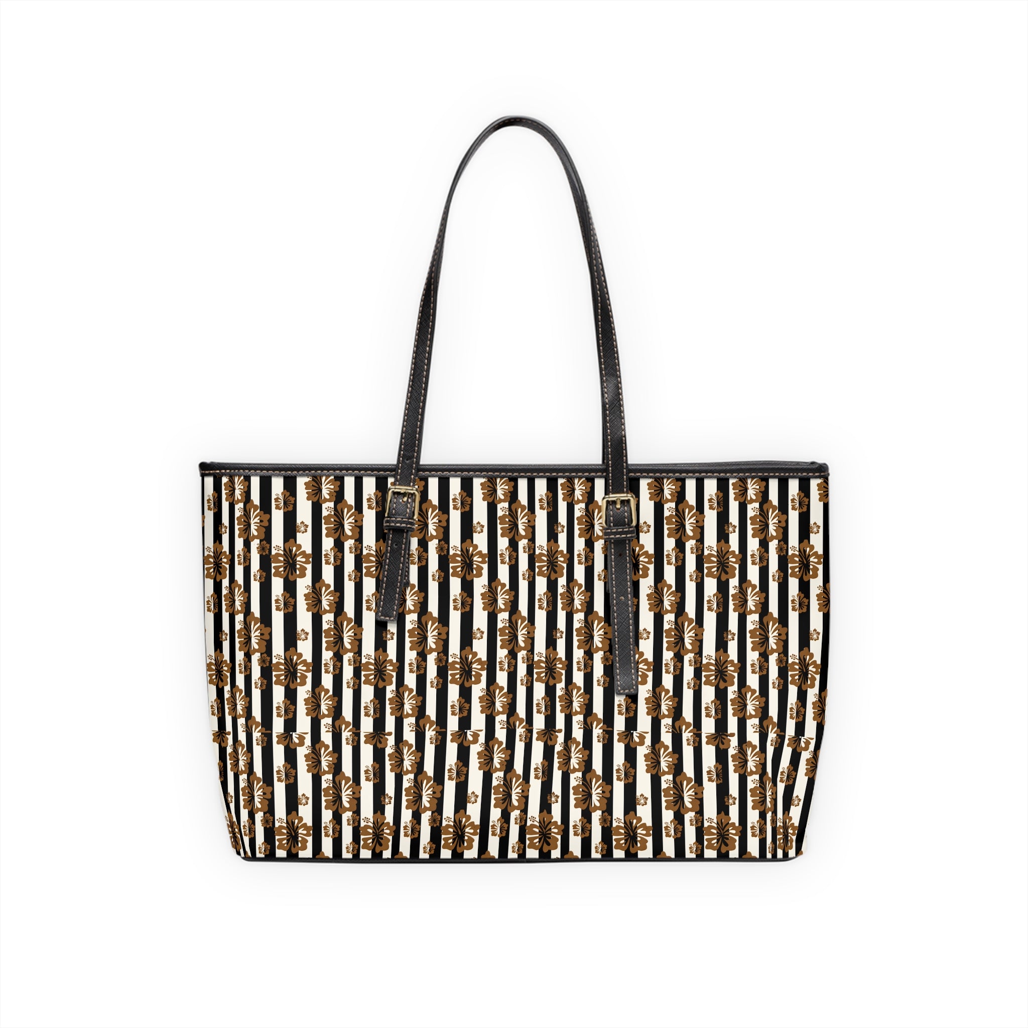 PU Leather Shoulder Bag — Chic Leopard Stripe Tote