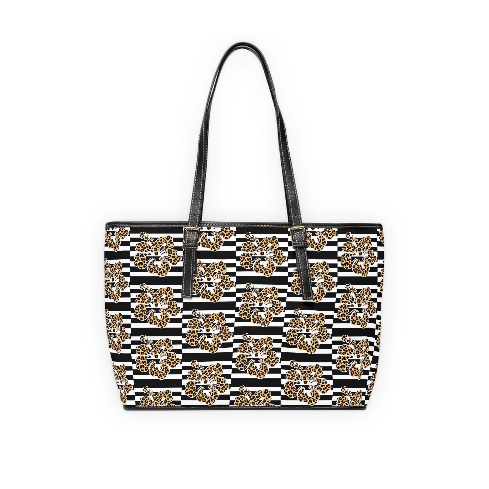Leopard Floral Stripe PU Shoulder Bag