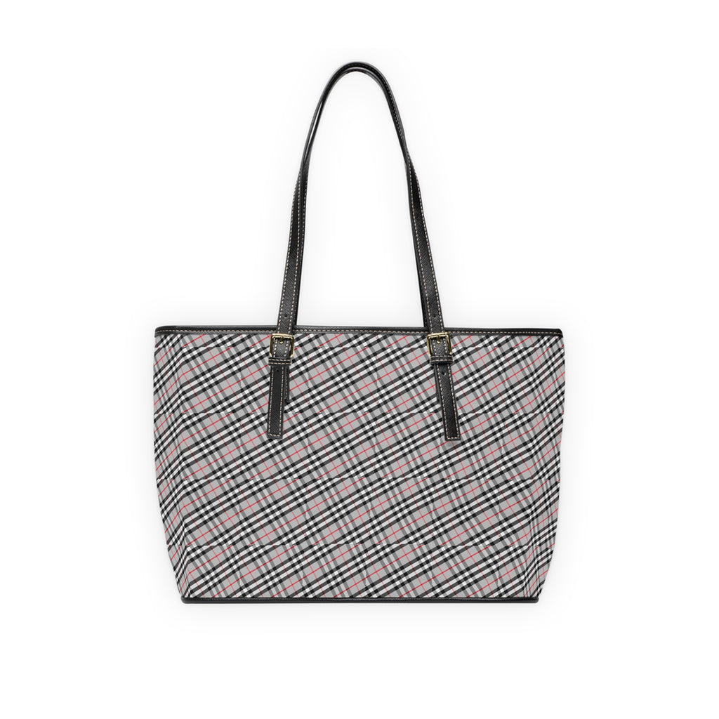 Pink Black Plaid Shoulder Bag | PU Leather Tote